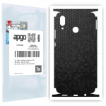 apgo Protective Skin Sticker for the back+sides compatible with Huawei nova 3, Full Wrap Film, Foil, Vinyl - Pattern Black Honeycomb