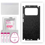 apgo Protective Skin Sticker for the back+sides compatible with Xiaomi Poco M3, Full Wrap Film, Foil, Vinyl - Pattern Black Honeycomb
