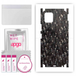 apgo Protective Skin Sticker for the back+sides compatible with Vivo Y52s, Full Wrap Film, Foil, Vinyl - Pattern Carbon Black Pixel