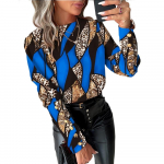 GMXIA naiste vabaaja suvised pikkade varrukatega pluusid ja s&auml;rgid S sinine