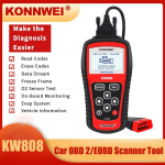 KONNWEI KW808 OBD2 autoskanner OBD2 autode diagnostika skanneri t&ouml;&ouml;riist mootori veakoodilugeja t&ouml;&ouml;riistad autodele must