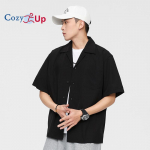 Cozy Up meeste l&uuml;hikeste varrukatega s&auml;rgid vabaaja puuvillased n&ouml;&ouml;bitavad s&auml;rgid suvised ranna Hawaii s&auml;rgid khaki M must