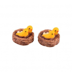 2tk Miniatuursed oriole dekoratiivvaigust linnupesa kujukesed Mini aiakaunistus maastiku kaunistamiseks