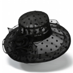 T&auml;piline organza p&auml;ikesem&uuml;ts Elegantne laia &auml;&auml;rega pitsist Derby m&uuml;tsid Kerged &otilde;hukesed hingavad reisirannam&uuml;tsid naiste t&uuml;drukutele M（56-58cm） must