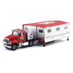 1/50 mudelikombinatsioon sulamist autohaagise kokkuklapitava majaga veoauto staatilise kaunistuse koopia jaoks 1/50-Size:24.5*5*6cm punane