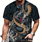 Anime Dragon 3D Print meeste uudne l&uuml;hikeste varrukatega T-s&auml;rk, suvine &otilde;ues, kingitus meestele S