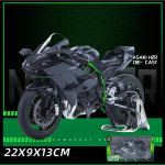 1/9 suuremahuline mootor Kawasaki Ninja H2R sulamist Diecast mootorratta mudel Mootorratas heli ja valgusega kogutav kingitus 1/9-Size:22*13*9cm hall/h&otilde;be