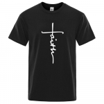 Puuvillane Retro Faith Print suvine T-s&auml;rk Meestele Naiste Mood Kvaliteetne l&uuml;hikeste varrukatega Spordi Ts&auml;rk hingav top XS