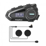 Punase/sinise LED-valgusega FM-raadio Bluetooth-kiiver-peakomplekt Mootorratta traadita vabak&auml;eseade automaatne/k&auml;sitsi vastusega motok&otilde;rvaklapp