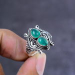 Green Onyx Gemstone Handmade 925 Sterling Silver Gift Jewelry Ring Size 7 y1e73