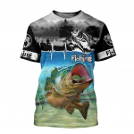 BASS Fishing Print T-s&auml;rk meestele 3D mood Fish Hunter &Uuml;markaelus Mehed Naiste vabaaja v&auml;litingimustes l&uuml;hikeste varrukatega s&auml;rgid R&otilde;ivad S