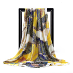 Naiste mood Ruut Vintage Print Satiin Kaelar&auml;t P&auml;ikesekindel sall Sall Sall Kvaliteetne 1tk 90*90cm 90-90cm