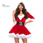 J&otilde;ulukleit koheva servaga kapuutsiga V-kaelus koos v&ouml;&ouml;v&auml;rviga, mis sobib A-joonega suure &auml;&auml;risega, pidulik lavaesitlus, cosplay kost&uuml;&uuml;m, uusaasta peo mini S