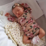 Kaisus suletud silmadega unne Reborn Doll Rosalie 19'' 49 cm riidest keha Rebirth nukk K&auml;sitsi valmistatud 3D maalitud nahaga v&auml;ikelapse nukk P&auml;ris nagu laps m&auml;ngukaaslane m&auml;nguasi cloth body