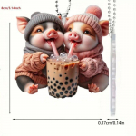 Uus akr&uuml;&uuml;l korter 2D juua piima teed kaks p&otilde;rsast auto ripats kott ripats v&otilde;tmehoidja ripats