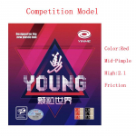 Yinhe Young Pikk nupuline OX Lauatennise Kumm H&otilde;&otilde;rdumine/H&otilde;&otilde;rdumiseta Galaxy YONG Kumm Pingpongi Reketi jaoks Red-2.1-Mid-Friction