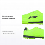 Li Ning TF naastudega libisemiskindlad p&otilde;rutuskindlad vastupidavad madala s&auml;&auml;rega jalgpallijalatsid laste jalgpallijalatsid fluorestseerivroheline ASTQ014-5 31