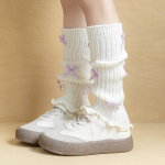 1 paar s&uuml;gisest sooja jalasoojendajat lastele T&uuml;drukutele &Scaron;ikk Sweet Ballet Bow Kootud l&otilde;ngast sokid Talvemood Armsad kuhjaga sokid jalasoojad