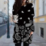 Naiste hall plokktr&uuml;kiga kleit kaelusega kevads&uuml;gisene suures suuruses taskukleit XS must