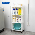Multifunktsionaalne vannitoa hoiuk&auml;ru pesupesemisvahendi ja -tarvikute jaoks 4-layer storage rack valge