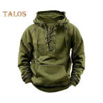 S&uuml;gis Talv Meeste Kapuutsiga Pusa Paeltega Rihm Vaba L&otilde;ikega Elastne Mansett Retro Soe Pullover Keskmise Pikkusega Hip Hop Plaastertasku &Uuml;hev&auml;rviline Kapuutsiga Pealmine M armee roheline v&auml;rv