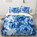 Luksuslik 3D voodipesukomplekt Euroopa kaheinimesevoodi jaoks Tekikottide komplekt Voodipesu Mugav tekk/tekikott Voodikomplekt P&otilde;hjamaade v&auml;rv 135x200cm 2pcs