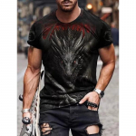 3D Dragon Print Fashion Meeste T-s&auml;rk igap&auml;evane vabaaja meeste l&uuml;hikeste varrukatega suvine &otilde;ues t&auml;nav Meeste top Fitness Sport Meeste T-s&auml;rk XL
