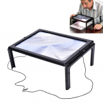 Suur A4-leheline k&auml;ed-vabad 3X suurendusklaas koos LED-luubi lugemisega,