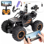 2024 2.4G 1/18 automaatne pildistamiskaamera Follow Me Alloy Rock Crawler Truck Remote Control Mini RC Car with WIFI 720P HD Camera Auto T&auml;iskasvanutele Lastele Kingitusm&auml;nguasjad must