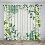 Roosa lillega ploomi troopiline taim, rohelised lehed, 2 tk. Tasuta kohaletoimetamine &otilde;huke kardin elutoa magamistoa sisekujunduseks 100W130H(CM)40x51in&Hook