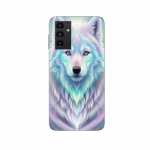 Coque Maniacase pour Samsung Galaxy A13 5g Loup blanc reflet violet