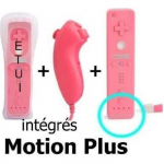 Manette Wii Motion plus Compatible + Nunchuck Rose