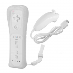 XCSOURCE 2en1 Nunchuck et T&eacute;l&eacute;commande avec Dragonne, Housse en silicone pour Nintendo Wii et Wii U, Blanc AC649