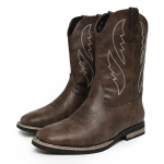 Meeste Klassikalised Retro L&auml;&auml;ne Kauboi Saapad Meeste Mood Tikand Kesk-S&auml;&auml;reni Nahksaapad K&otilde;rge s&auml;&auml;rega Vabaaja Kingad Meestele 2025 39 pruun