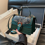 Naiste kotid Vintage serpentiinmustriga ruudukujulised k&auml;ekotid, kaasaskantavad klapiga &otilde;lakotid, vabaaja reisikott naistele