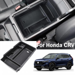 1 tk musta keskkonsooli korraldaja k&auml;etoe hoiukarp, mis sobib Honda CR-V 2023-2025 jaoks [EX/EX-L/LX/Hybrid Sport/Hybrid Sport Touring]