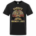 Vintage Namaste Mother Explicit Naljakas T-s&auml;rk T-s&auml;rk Meeste T-s&auml;rk Naiste Puuvillased T-s&auml;rgid Topid Avarad l&uuml;hikeste varrukatega Suured riided S must