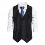 Euroopa suurus meeste triibuline &uuml;herealine vest Meeste vabaaja triibuline meeste &uuml;likond retro vest 2XL must