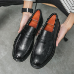 Mood Loafers Meeste platvorm Paksu tallaga tutt Ametlikud &auml;rijalatsid Slip-on Mugavad meeste nahast kingad vabaajajalatsid Oxfordi kingad 38