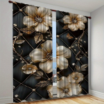 2-osaline komplekt Roosa roosi ja liblikaga kardinate varrastega tasku disain lihtsaks riputamiseks magamistuppa Elutoa rulood Aknakujundus 100W130H(CM)40x51in&rod pocket