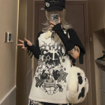 Naiste riided Jaapani magusad T-s&auml;rgid L&uuml;hikeste varrukatega O-kaelusega Anime Print Suvised T-s&auml;rgid Y2k Topid Vabaaja &scaron;ikk Harajuku &uuml;lisuur T-s&auml;rk S valge