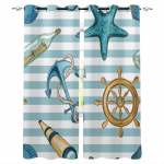 2 tk Ankur Merit&auml;ht Triibud Aknakardinad Magamistuba K&ouml;&ouml;k Kardinad Paneel Kodu Kaunistus Kardinad elutuppa P&otilde;randast laeni (W50H130cm)-2pcs&Rod Pocket