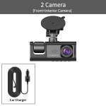 3-kanaliline auto-DVR HD 1080P 3-objektiiviline s&otilde;idukisisene armatuurkaamera kolmesuunaline kaamera DVR-id salvesti videoregistraator armatuurkaamera kaamera 2 Camera