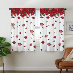 2 tk komplekt J&otilde;ulukardinad Lumemustri ja Puu Disainiga - Torutasku, Pol&uuml;esterkardinad Elutuppa, Magamistuppa, K&ouml;&ouml;ki 2x50W160H(CM)40x63in&Grommet Top white