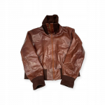 Sk&oacute;rzana kurtka damska brązowa AMERICAN BASE 4XL - Used