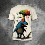 Suvine meeste T-s&auml;rk Vabaaja l&uuml;hikeste varrukatega T-s&auml;rk Multifilm loomaprindiga 3D T-s&auml;rk T&auml;navamood Spordis&auml;rk Meeste &uuml;lem&otilde;&otilde;dulised riided L