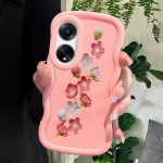 V&auml;rvitud muster Big Wave Edge pehme silikoon materjal Macaron telefoni &uuml;mbris p&otilde;rutuskindel kaitsev kummist &uuml;mbris OPPO Reno Realme jaoks OPPO F23 5G must