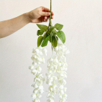 3 tk kunstlik v&otilde;lts-Wisteria ripplilled 55 cm Wisteria kunstlilled Garland siidist Wisteria viinapuu rotangist kodus &otilde;ues pulmapeo jaoks valge