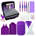 DIY teemantmaali kunstikomplekt koos hoiukasti, pintsettide, kandiku jne. - K&otilde;ik-&uuml;hes k&auml;sit&ouml;&ouml;komplekt