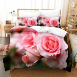 Roosad Rooside Voodipesu Komplekt Tekikott 3D Lilledega Voodipesu Komplekt Moodne Pehme Soe Voodipesu King Suur Topelt T&uuml;drukute Voodi Komplekt Tekikoti Komplekt UK Single 135x200cm&set